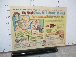 newspaper ad 1950 PETER PAN peanut butter Sky King tele-blinker premium ring - Picture 1 of 1