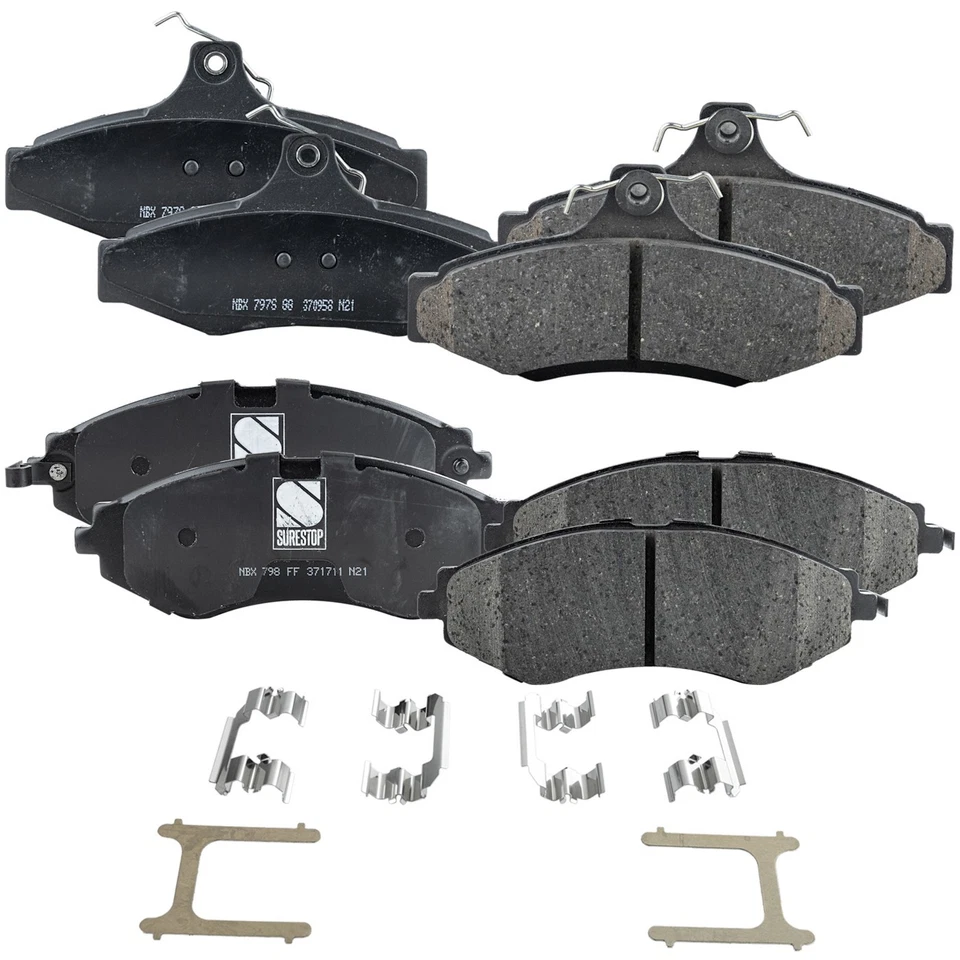 Front and Rear Ceramic Brake Pad Set For 1999-2002 Daewoo Nubira Daewoo Leganza - Image 1 of 4