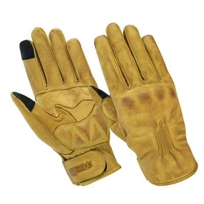 Guanti Da Motociclista Guanti In Pelle Guanti Con Protezione Guanti Giallo - Immagine 1 di 4