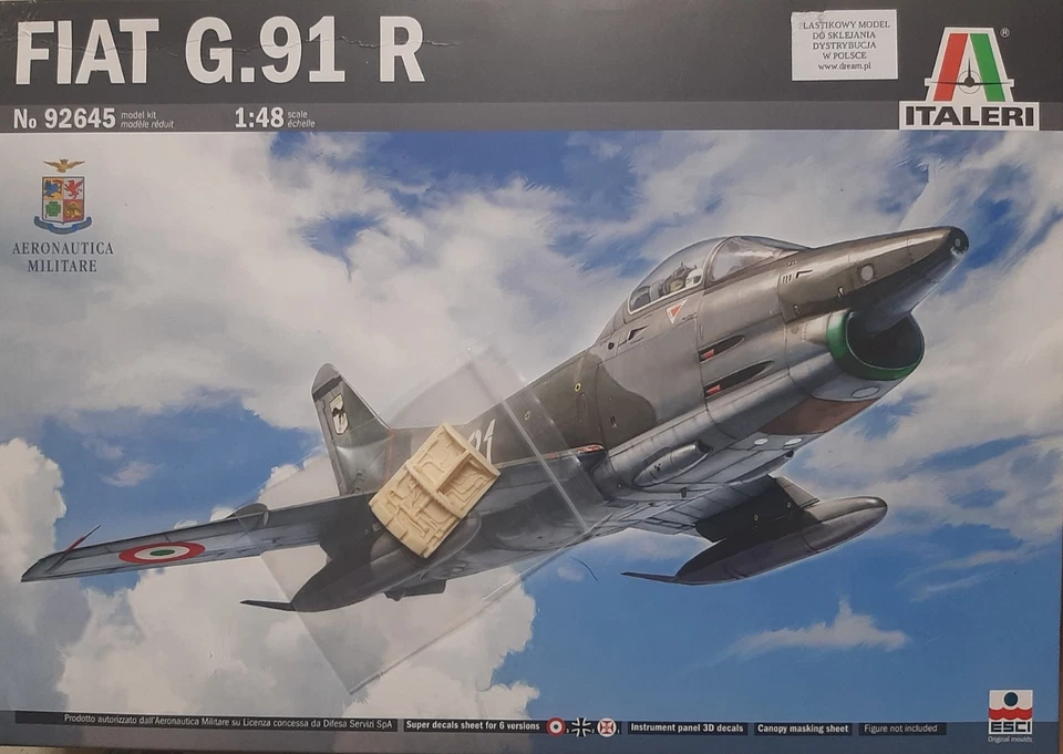 1:48 ITALERI Fiat G.91 R Kit IT92645 + vano carrelli detail set ( resina ) - Immagine 1 di 3