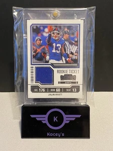 Panini 2023 Contenders NFL #TS15 Jalin Hyatt Rookie Ticket Patch NY Giants RC - Picture 1 of 2