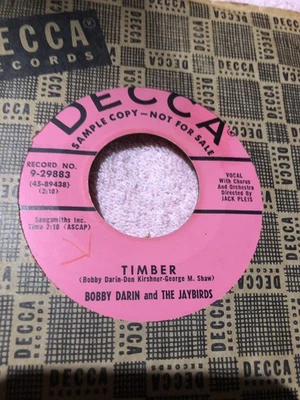 BOBBY DARIN AND THE JAYBIRDS timer Promo 45 Decca 9-29883 VG++ Foto 1 de 2