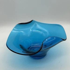 Vintage Viking Epic Bluenique Blue Bowl Candy Dish Art Glass 1960s - Picture 1 of 13