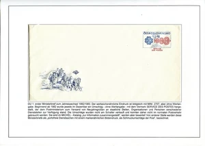 CSSR/Cechoslowakei - DU 1 - Dez. 1982 - Dienst-Umschlag mit Einlagekarte ! - Bild 1 von 2