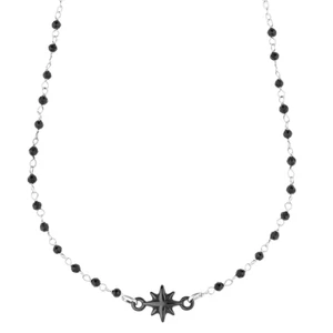 Halskette Windrose mit Spinellen in 18k Weißgold - Bild 1 von 2