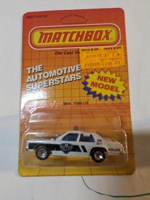 1986 Matchbox Superstars MB16 Ford LTD Police Car White with Black Strip - Image 1 of 4