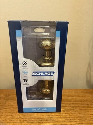 Schlage V40 V GEO 605 Georgian Bright Brass Passage Door Knob - Low Shipping - Image 1 of 3