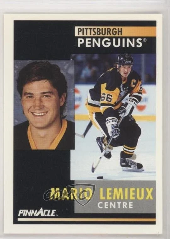 1991-92 Pinnacle French Mario Lemieux #1 HOF - Image 1 of 2