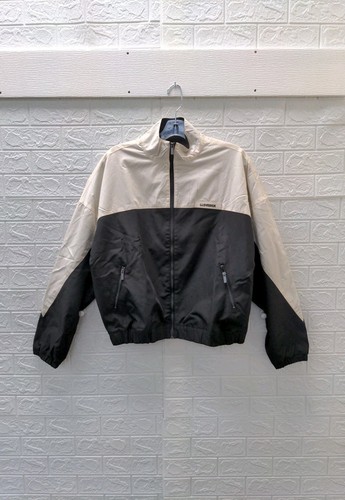 OFF WHITE Giacca uomo Llovesick nuova Donni Track gomma logo timbro bianco sporco nero taglia M