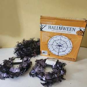 Decoración Halloween Púrpura Telaraña Conjunto de Luces Guirnalda de Murciélago y Guirnalda de Araña - Imagen 1 de 9