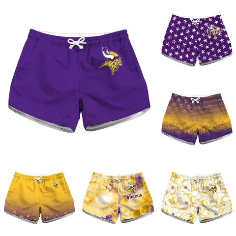 Minnesota Vikings Women's Athletic Pockets Shorts Running Gym Yoga Hot Pants Cover