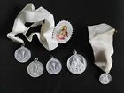 VINTAGE COLLECTION FIRST HOLY COMMUNION METAL MEDALS CATHOLIC MIXED + RIBBON