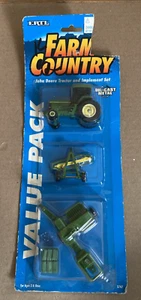 Vintage 1995 ERTL Farm Country John Deere Tractor and Implement Die-Cast Set - Picture 1 of 8