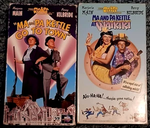 Lot of 2 VHS Tapes MA & PA KETTLE  "Go to Town" & "At Waikiki" - Picture 1 of 2