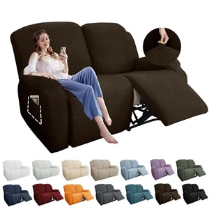 YEMYHOM 6 Pieces Stretch Loveseat Recliner Slipcover Jacquard Recliner Sofa C... - Picture 1 of 7