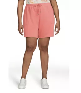Terra & Sky Women's Plus Knit Bermuda Shorts Pink Camellia 2X (20W-22W) NWT - Picture 1 of 11
