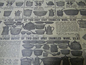  Vintage Gray Enamel Ware Price List 1910 Sears Catalog Page Print Ad 5G8H - Picture 1 of 5