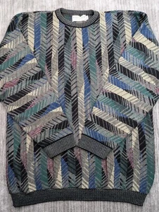 Vintage Natural Exchange by Alexander Lloyd Men 2XLT Geometric Sweater 90s Coogi - Picture 1 of 11