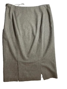 Ralph Lauren Black Label Gr. 4 Knie Bleistiftrock grau Doppelschlitze Wolle Kaschmir - Bild 1 von 10