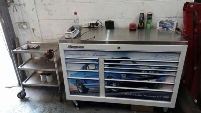 Snap-On Classic Car Series Shelby Mustang GT500, White/Blue Trim Tool Box  - Image 1 of 4