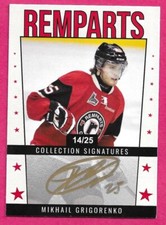 2022 Quebec Remparts 25th Anniversary MIKHAIL GRIGORENKO #A-MG Autograph 14/25