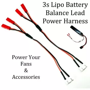 RCP-JRJST 3s Balance Lead Power Supply & 2 Female JST Connectors - Picture 1 of 18