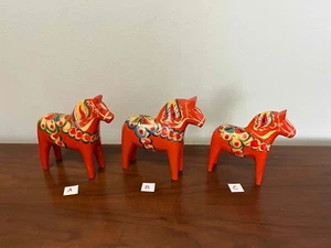 Vintage Dala Horse Wood Figurines - Sweden - Sold Separately - Picture 1 of 9
