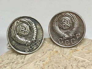 Russia Coin Cuff Links Russian Custom Handmade Vintage Cufflinks - Picture 1 of 4
