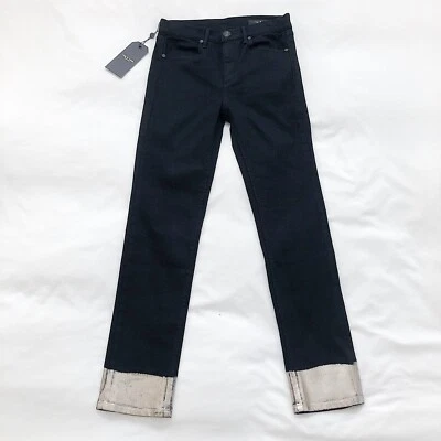 NWT Rag & Bone Black Ankle Cigarette Japanese Jeans Paint Dipped Sz 28 $250 - Image 1 of 4