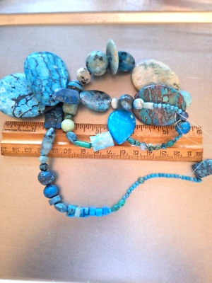 Jewelry/craft making stones turquoise colored 20" strand NWOT - Image 1 of 4