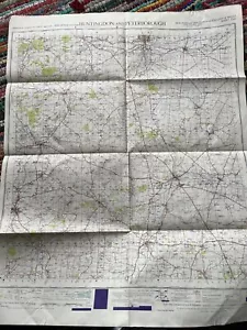 1949 War Office Road Map Huntingdon Peterborough  WW2 Army Military Prop Vintage - Picture 1 of 6
