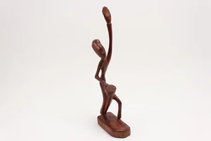 Hand Carved Wooden African Tribal Figurine Drummer 8.5”, Beautiful Grain Detail - Picture 1 of 7