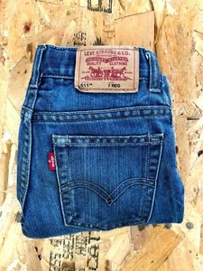 LEVI'S 511 Skinny Low Rise Dark Wash Blue Denim Jeans Boy's Size 7 Regular - Picture 1 of 11