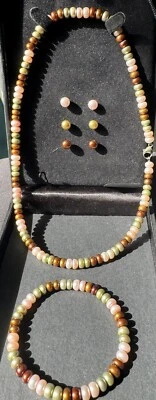 HONORA STERLING SILVER RONDELLE PEARL NECKLACE EARRINGS & BRACELET SET W/ Box - Image 1 of 4