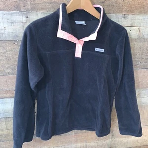 Columbia Fleece Pullover Sweater Girls 18 20 Active Outdoor Black 921 - Picture 1 of 4