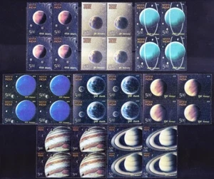 INDIA 2018 MNH 8v en negro, espacio, sistema solar, planetas - Imagen 1 de 1