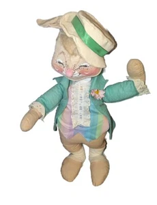LARGE VINTAGE ANNALEE BUNNY EASTER 1976 POSABLE 20" RARE ANNA LEE RABBIT  - Picture 1 of 7