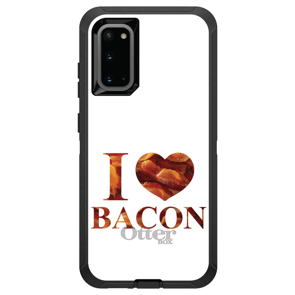 OtterBox Defender for Galaxy S (Choose Model) White Writing I Heart Bacon - Image 1 of 1