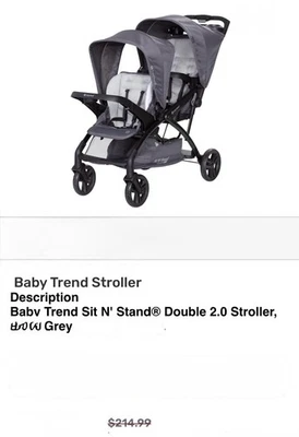 Baby Trend Sit N' Stand® Double 2.0 Stroller - Image 1 of 3