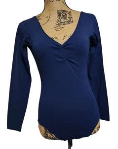 Body De Colección Años 80 Parkjane AZUL CUELLO EN V MEDIANO Hecho en EE. UU. Coqueta Niña Modeladora Sexy - Imagen 1 de 5