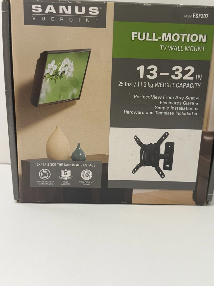Sanus Vuepoint F107C телевизор в полном движении настенное крепление 13 «- 32» дюймов 35 фунтов емкость - Изображение 1 из 1