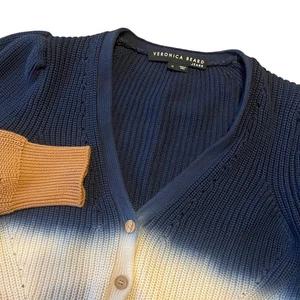 Veronica Beard Jeans Parula Tie Dye Ombre Button Up Cardigan Sweater M - Picture 1 of 7