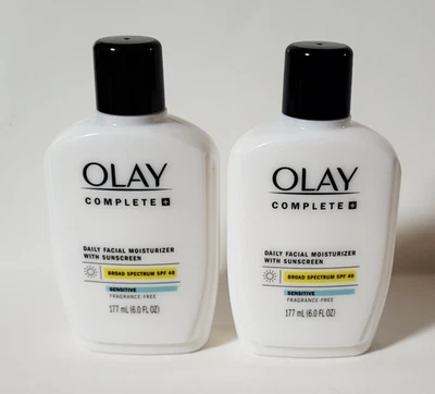 2 x Crema hidratante facial diaria completa OLAY FPS 40 sin fragancia sensible 6 oz Foto 1 de 4