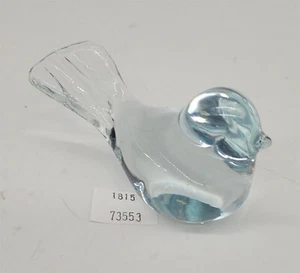ThriftCHI ~ Art Glass Little Bird Figurine - Light Blue Hue - Unmarked - Picture 1 of 9