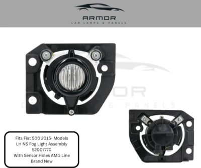 Compatível com Fiat 500 2008-2018 farol de neblina lateral de passageiros 52007770 51786733 novo em folha - Imagem 1 de 4