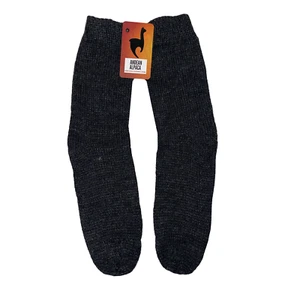 CALCETINES HECHOS A MANO DE ALPACA ANDINA MEDIA PANTORRILLA NEGROS LISOS - Imagen 1 de 5