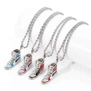 Man Woman Nike Air Jordan necklace pendant Basketball Cadena Multicolor Tenis - Picture 1 of 13