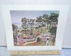 American Folk Art Colored Print By Grandma Moses Apple Butter Making 1979 NY !