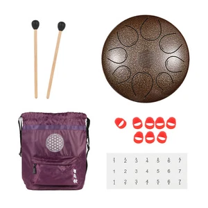 Tambor Lengua Wuyou 10 pulgadas Acero al Carbono Real, 8 notas con bolsa de transporte y mazo - Imagen 1 de 7