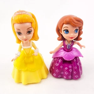 Disney Sofia the First Figures Lot  Sofia & Amber Cake Toppers Folding Dolls - Picture 1 of 12